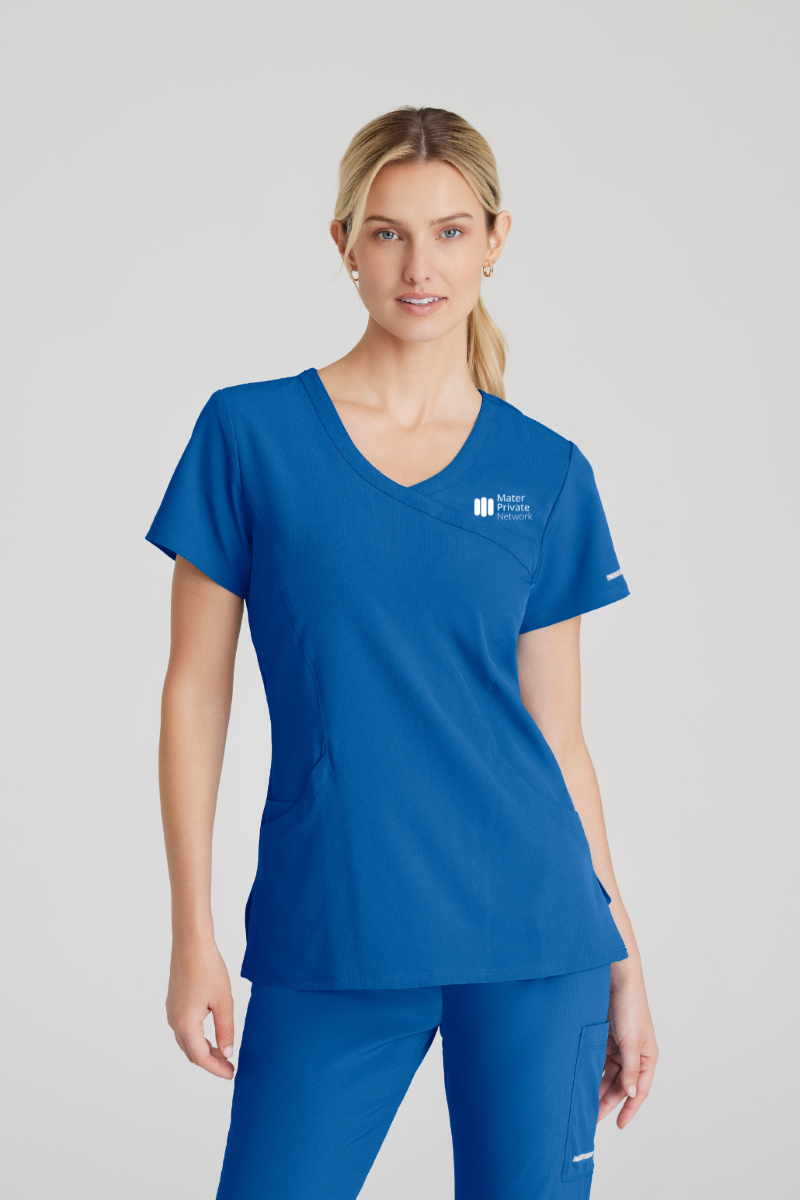 MATER PRIVATE NETWORK LOGO SKECHERS FEMALE RELIANCE 3-POCKET WRAP EFFECT TOP | New Royal