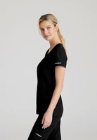 Skechers Reliance 3-Pocket Wrap Effect Scrub Top | BLACK