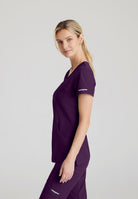 Skechers Reliance 3-Pocket Wrap Effect Scrub Top | Eggplant