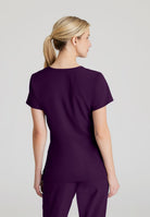 Skechers Reliance 3-Pocket Wrap Effect Scrub Top | Eggplant