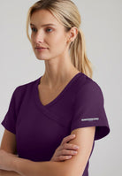 Skechers Reliance 3-Pocket Wrap Effect Scrub Top | Eggplant