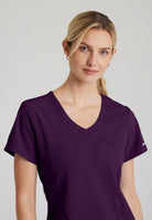 Skechers Reliance 3-Pocket Wrap Effect Scrub Top | Eggplant