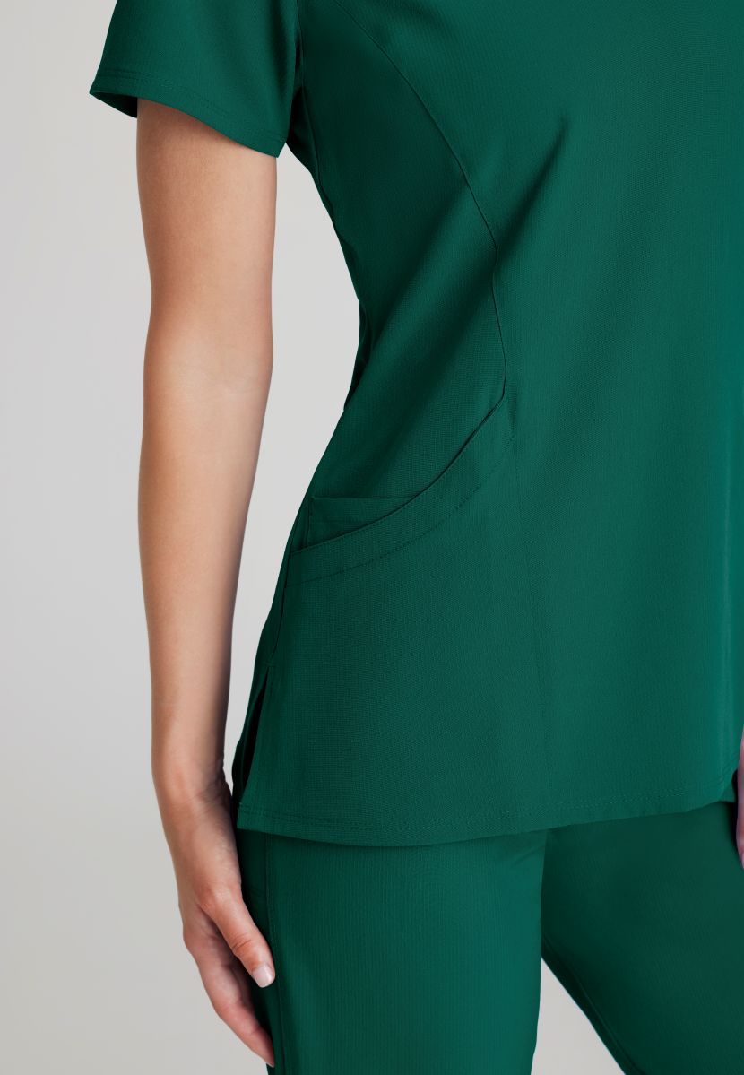 Skechers Reliance 3-Pocket Wrap Effect Scrub Top | Hunter Green