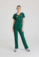 Skechers Reliance 3-Pocket Wrap Effect Scrub Top | Hunter Green