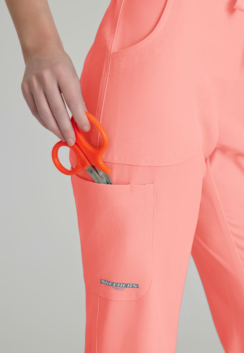 Skechers Reliance 3-Pocket Flat Front Scrub Trousers | Coral Fizz