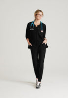 Skechers Women's 2 Pocket Warm-Up Scrub Jacket With Eco-Friendly Stretch Fabric | BLACK
