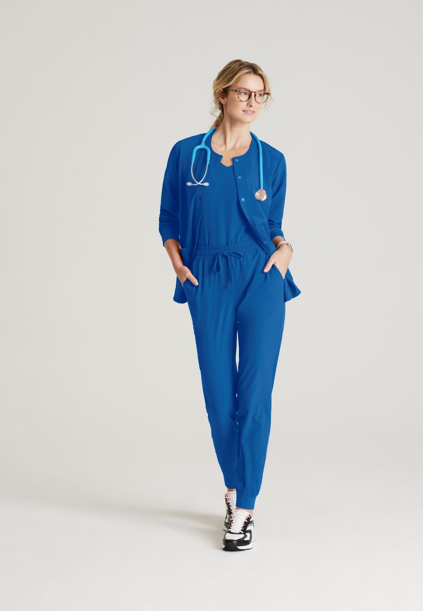 Skechers Women's 2 Pocket Warm-Up Scrub Jacket With Eco-Friendly Stretch Fabric | New Royal