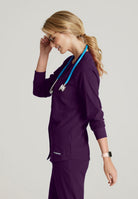 Skechers Women's 2 Pocket Warm-Up Scrub Jacket With Eco-Friendly Stretch Fabric | Eggplant