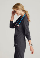 Skechers Women's 2 Pocket Warm-Up Scrub Jacket With Eco-Friendly Stretch Fabric | Pewter Grey