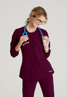 Skechers Women's 2 Pocket Warm-Up Scrub Jacket With Eco-Friendly Stretch Fabric | Wine
