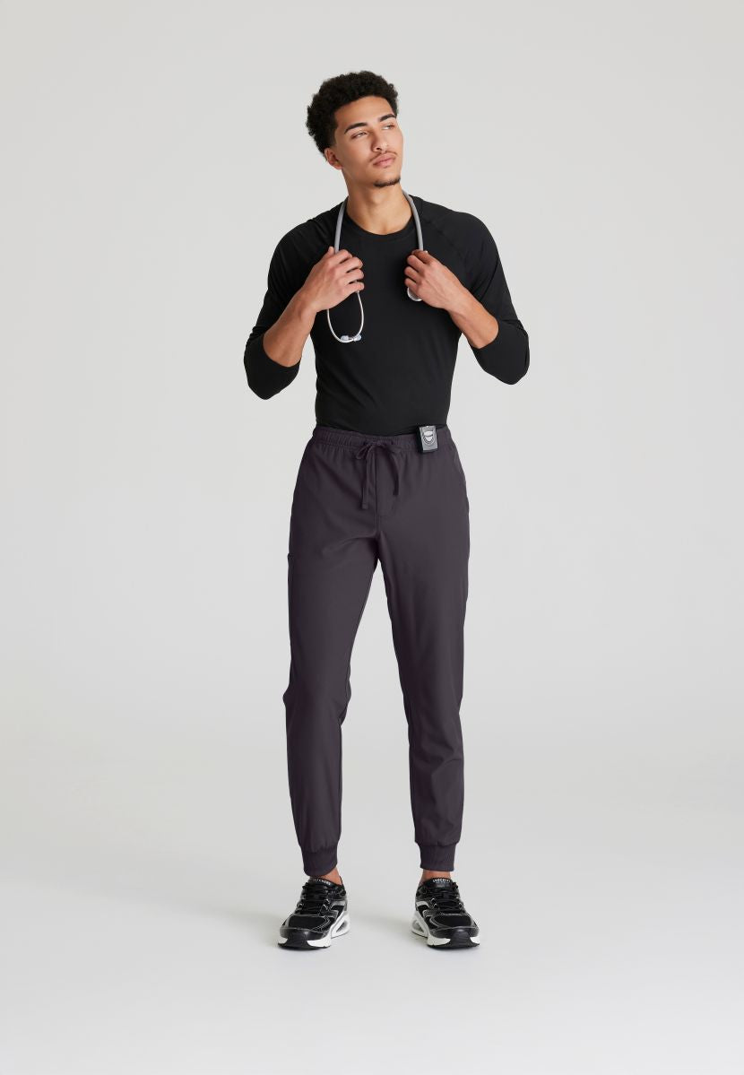 Skecher's Men's Jogger Scrub Pant with Drawstring Elastic Waistband and Cargo Pocket | Pewter Grey
