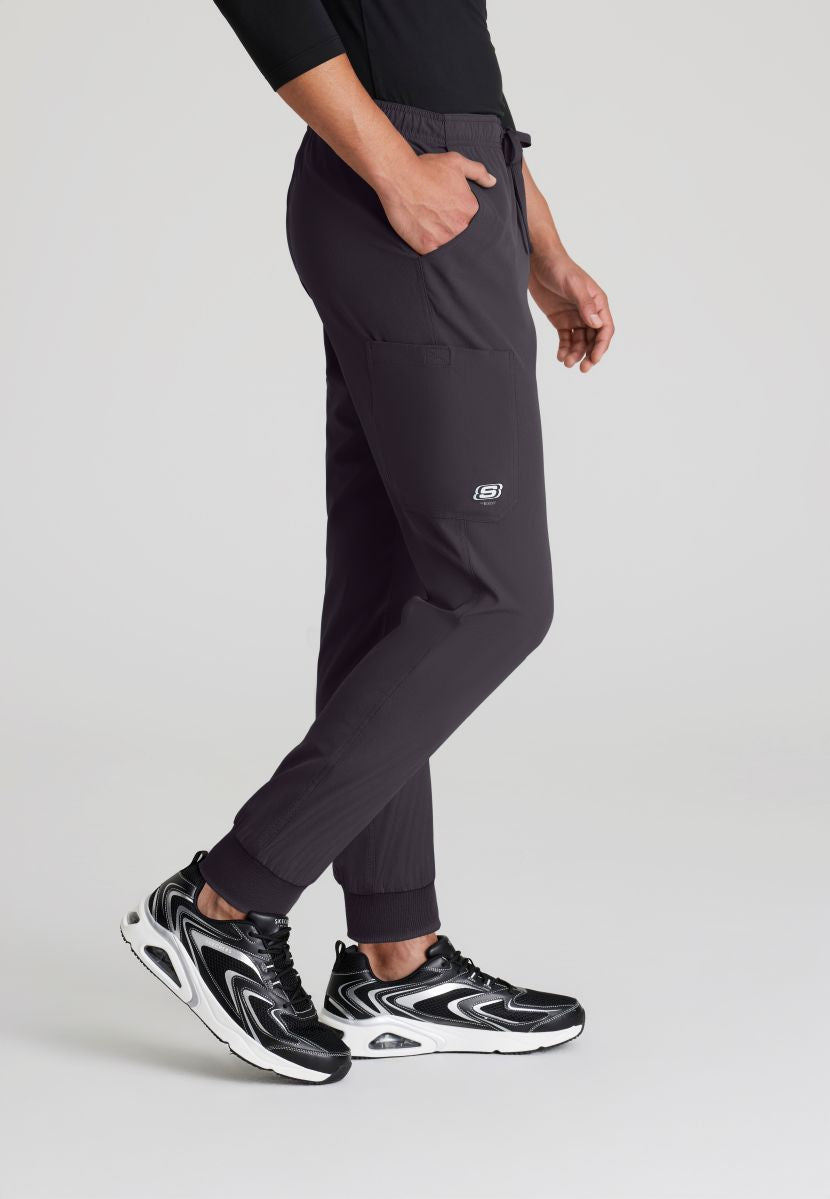 Skecher's Men's Jogger Scrub Pant with Drawstring Elastic Waistband and Cargo Pocket | Pewter Grey