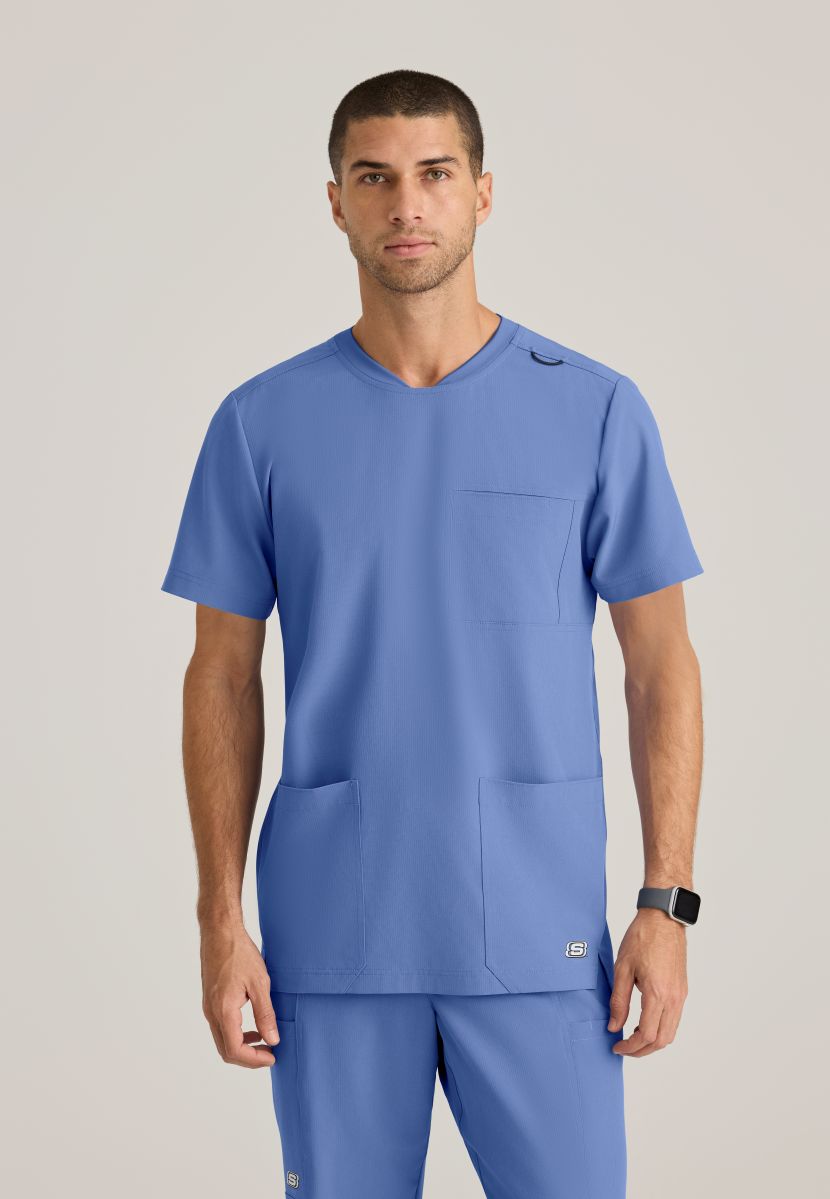 Skechers Thesis Three Pocket Rounded Neck Scrub Top | TRUE CEIL