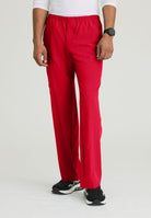 Skechers Male Structure 4 Pocket Elastic Waistband Scrub Trousers | RED