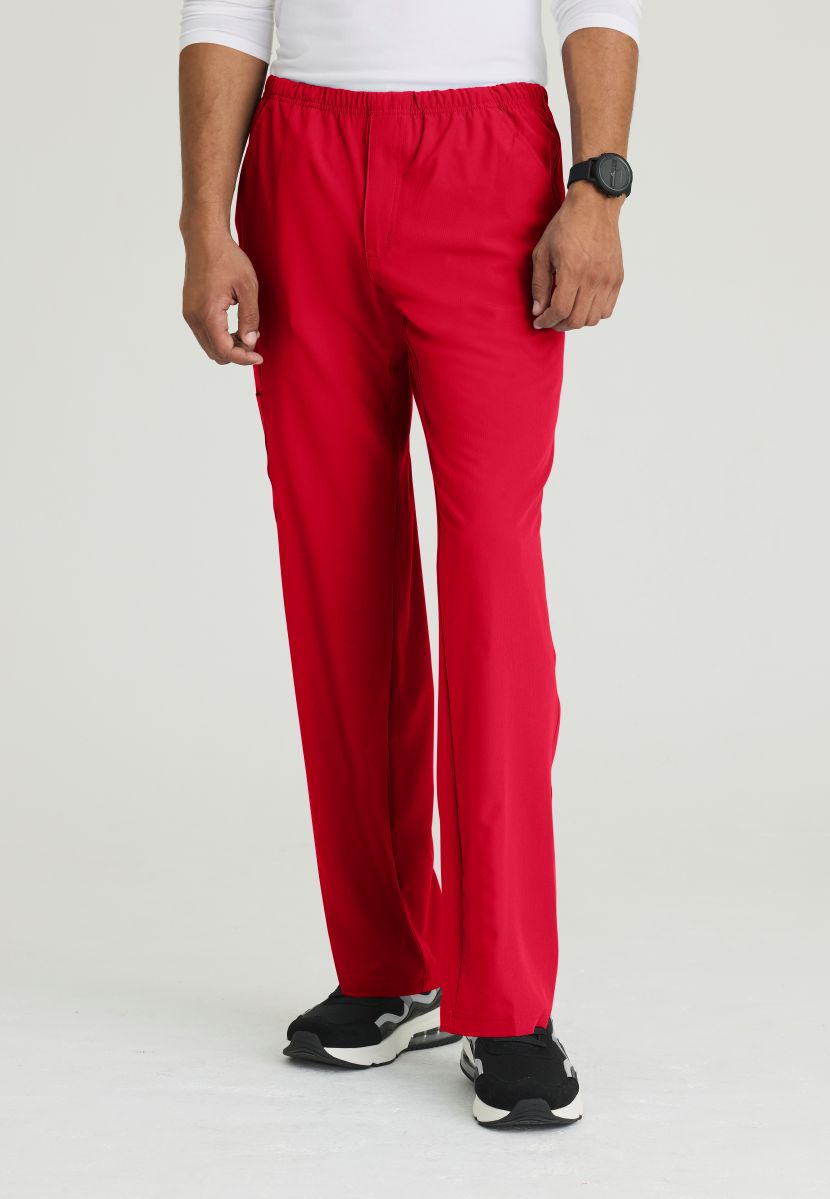 Skechers Male Structure 4 Pocket Elastic Waistband Scrub Trousers | RED