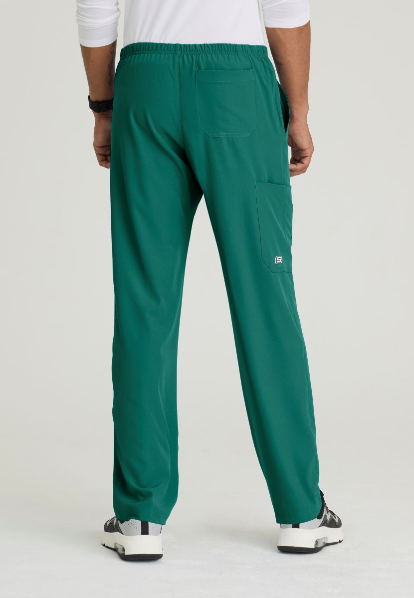Skechers Male Structure 4 Pocket Elastic Waistband Scrub Trousers | Hunter Green
