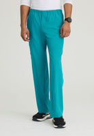 Skechers Male Structure 4 Pocket Elastic Waistband Scrub Trousers | Teal