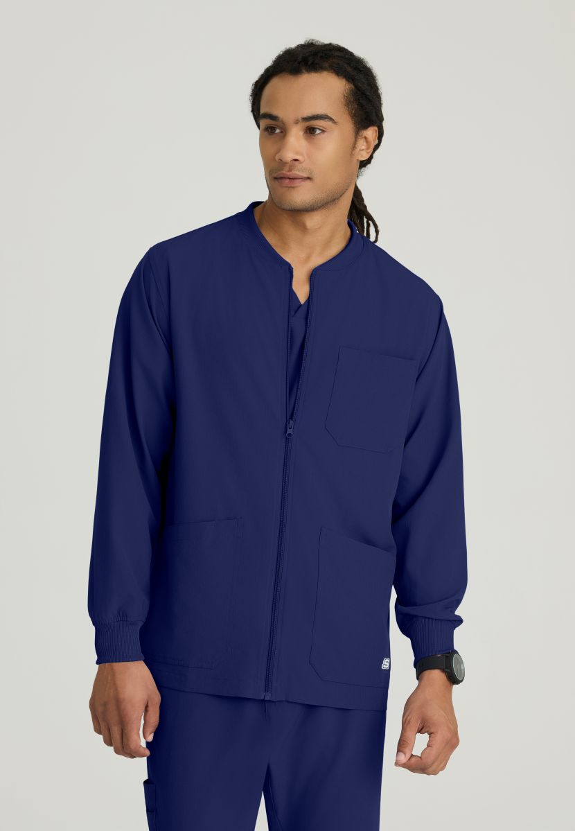 Skechers Men's 3 Pocket Warm-Up Zip Jacket | NAVY