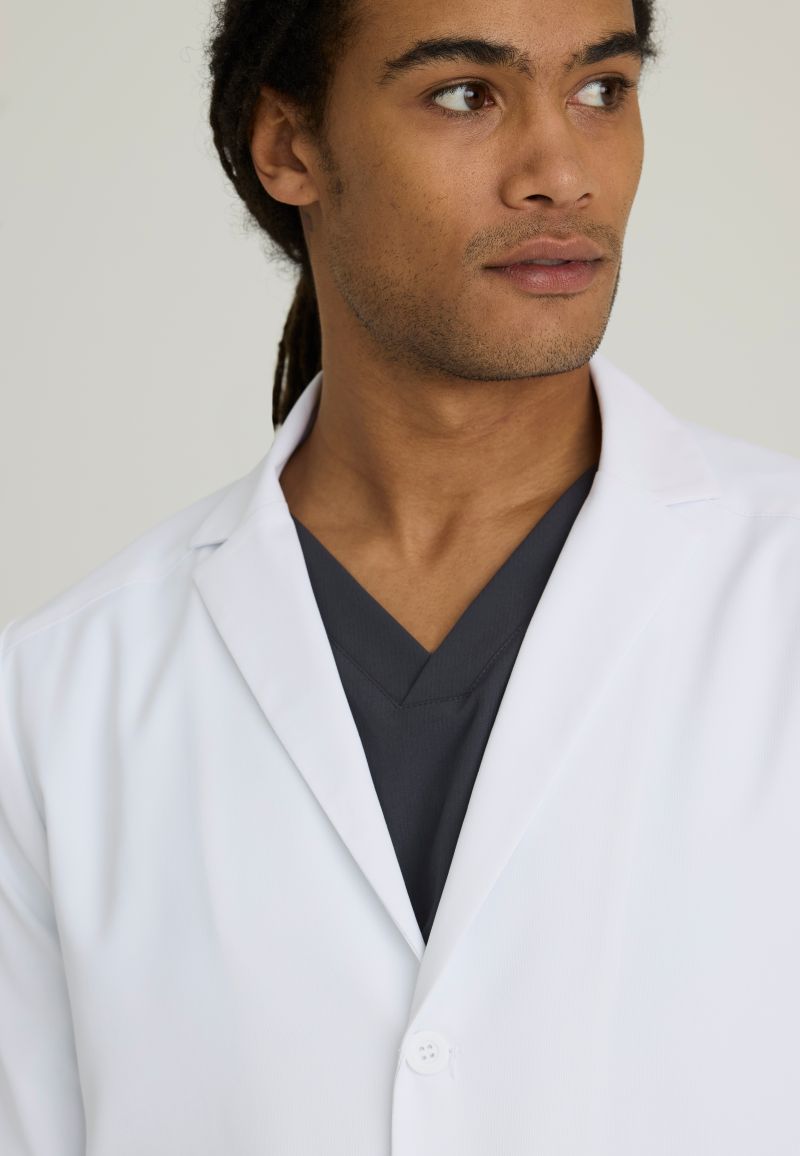 Skechers Men's 3 Pocket 4-Button Lab Coat | WHITE