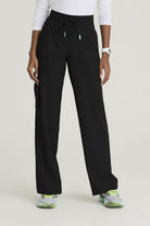 Skechers Scout Women's 5 Pocket Shirred Waistband Wide Leg Pant | BLACK