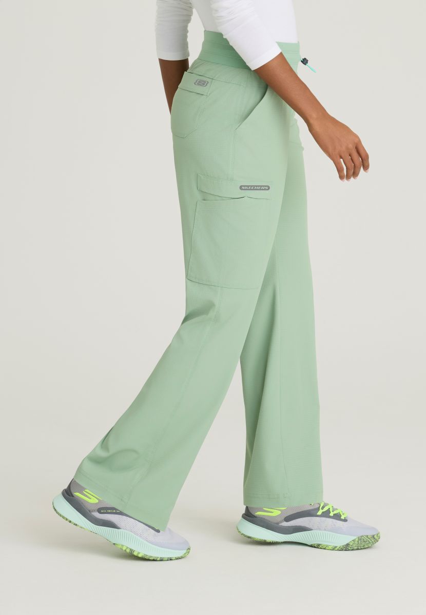 Skechers Explore Women's 5 Pocket Knit Waistband Fit &amp; Flare Pant | Field Green