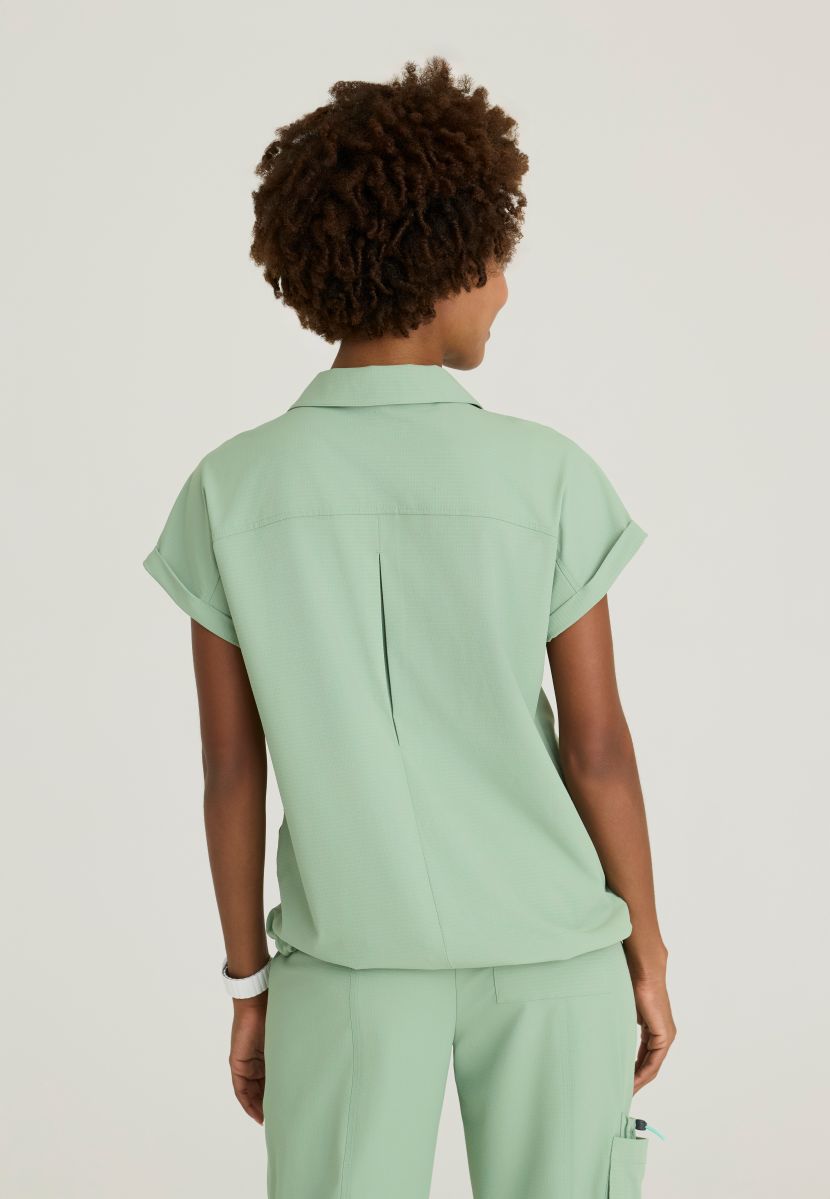 Skechers Charlie Women's 3 Pocket Shirt Collar Dolman Sleeve Top | Field Green