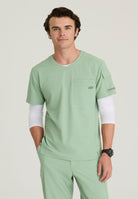 Skechers Station Men's 3 Pocket Round Neck High-Low Hem Top | Field Green