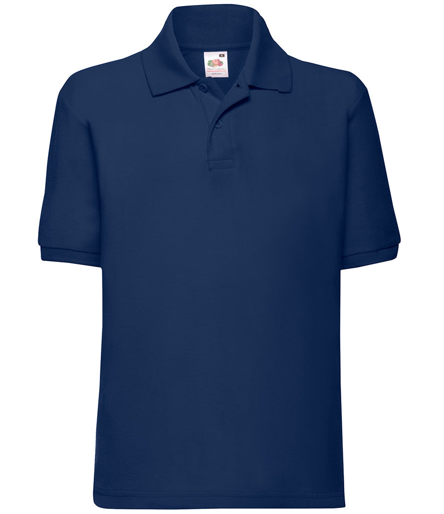 SS11B Fruit of the Loom Kids Poly/Cotton Piqué Polo Shirt | NAVY