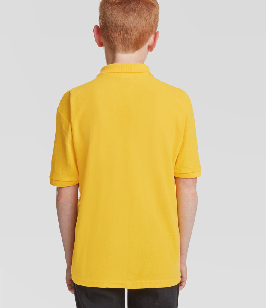 SS11B Fruit of the Loom Kids Poly/Cotton Piqué Polo Shirt | Canary