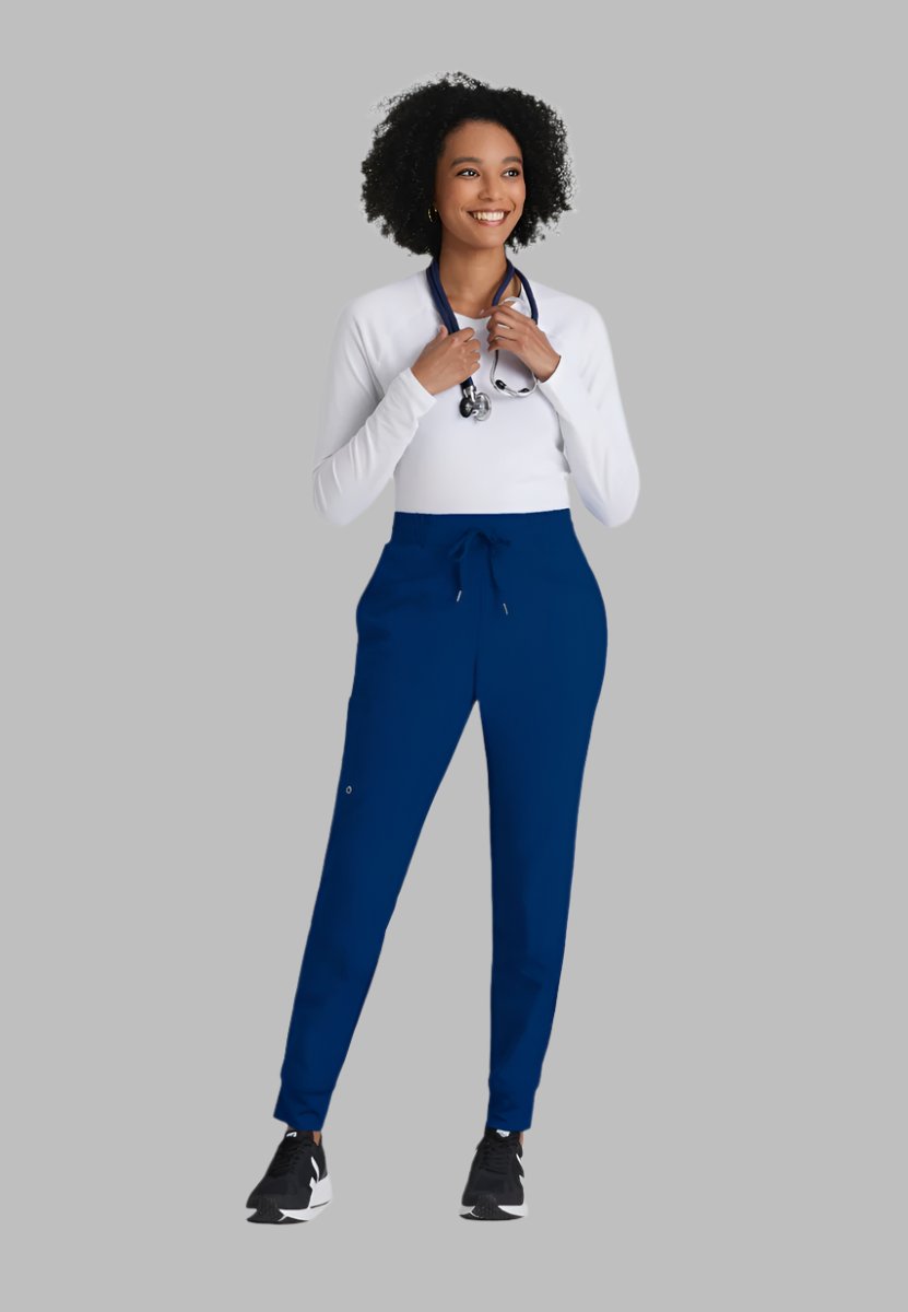 Barco One Drawstring Female Jogger Style Scrub Trousers | NAVY