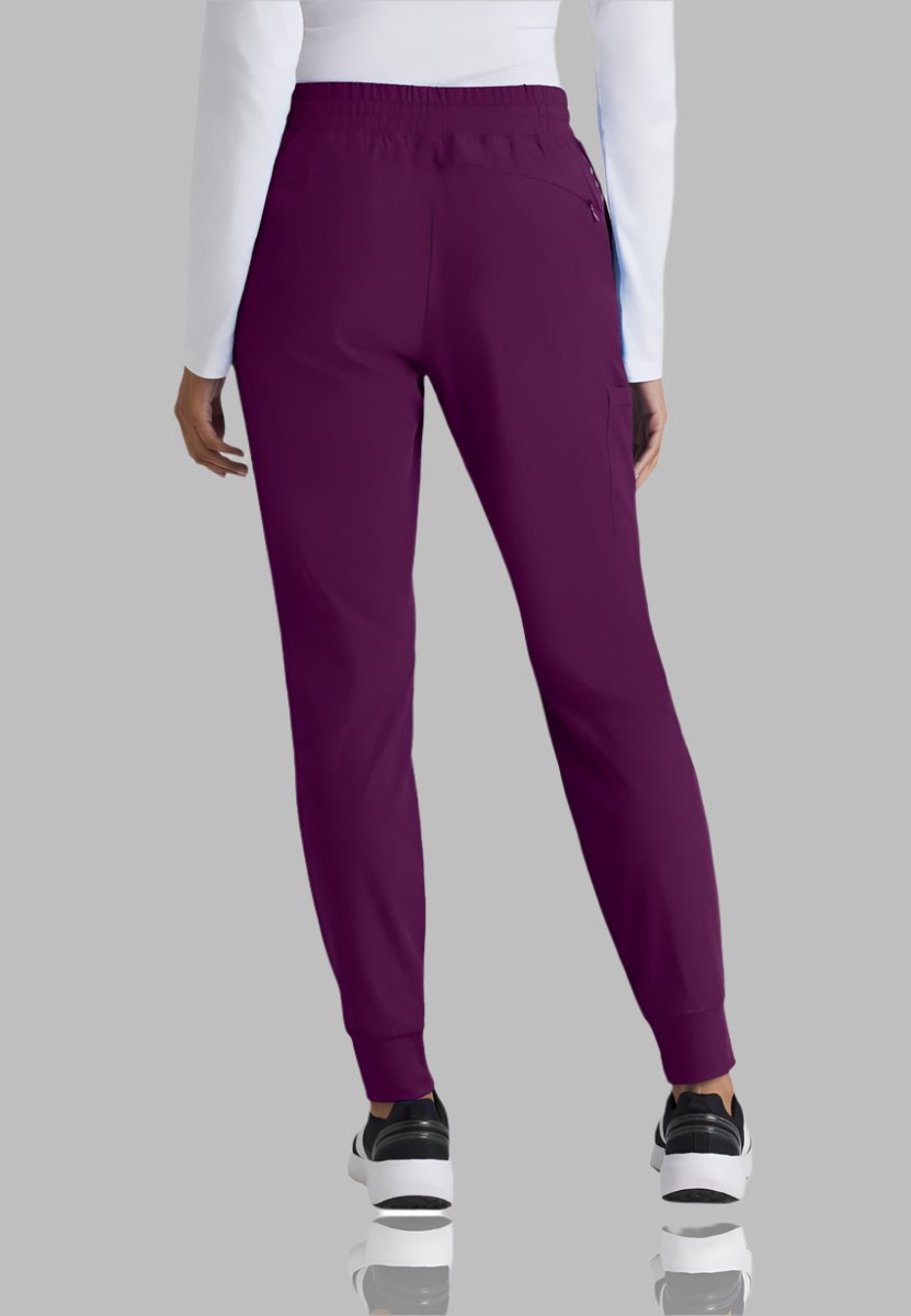 Barco One Drawstring Female Jogger Style Scrub Trousers | Wine
