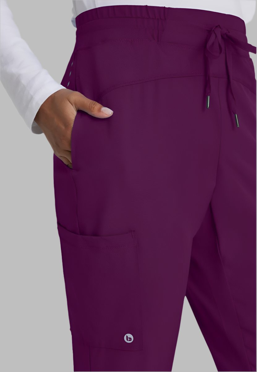 Barco One Drawstring Female Jogger Style Scrub Trousers | Wine