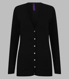 Ladies Cotton Acrylic V Neck Cardigan | BLACK