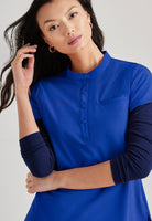 Barco Unify 1-Pocket Button Collar Tuck-In ScrubTop | New Royal