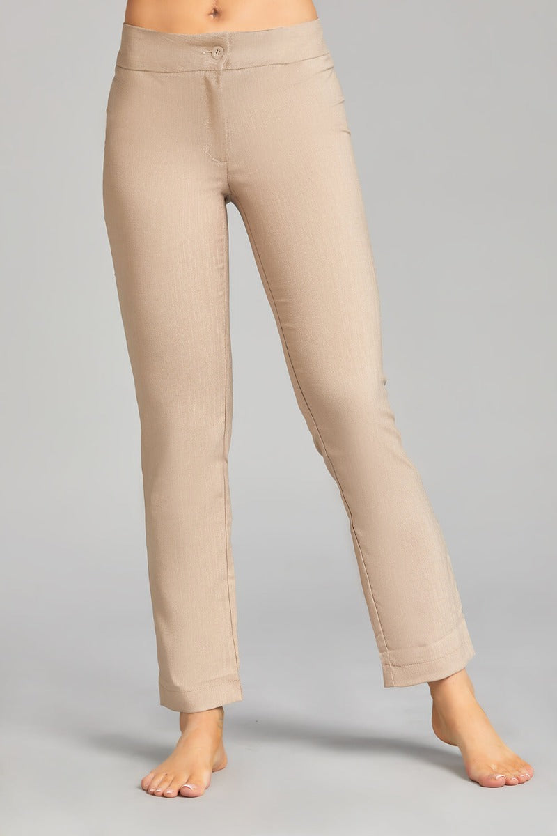 CLASSIC TROUSERS | BEIGE LINEN LOOK