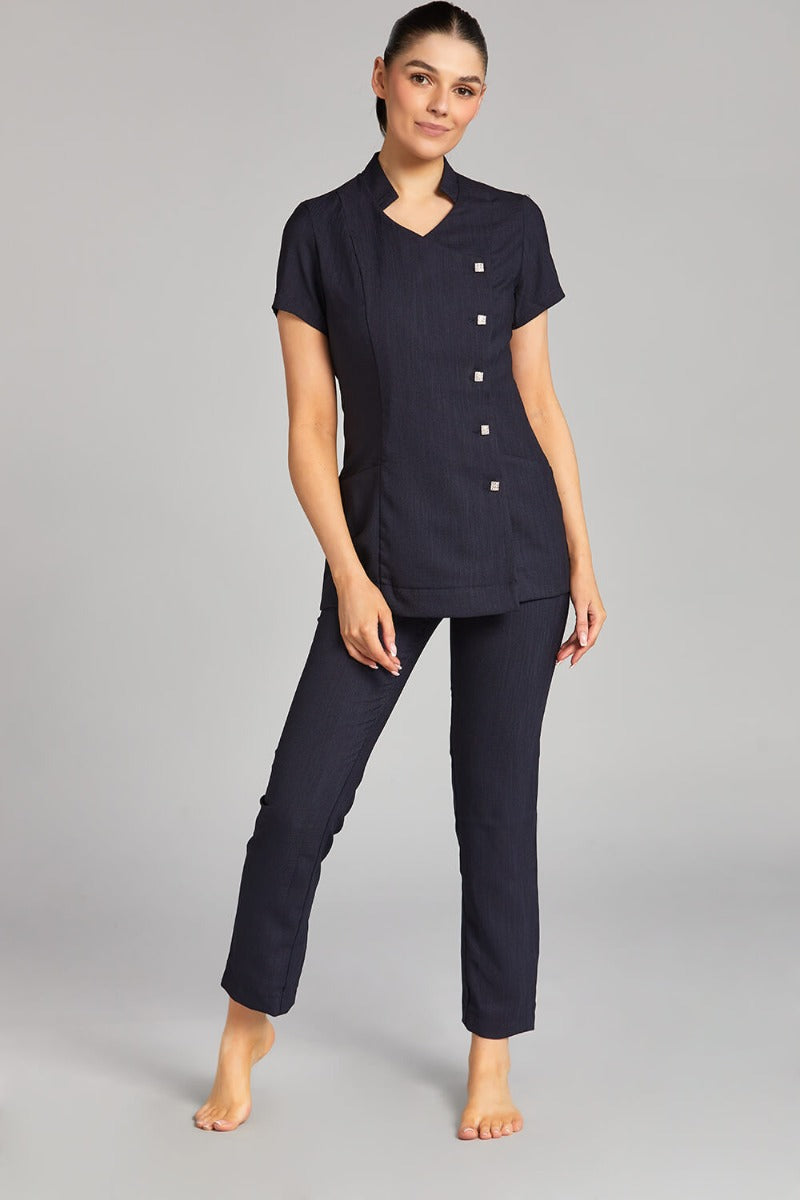 LILI SALON TUNIC | NAVY LINEN LOOK