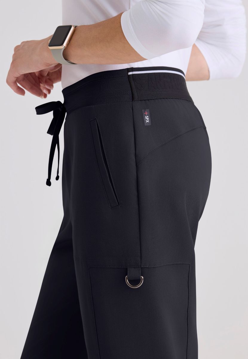 Greys Anatomy Kim 3 Pocket Elastic Back Waistband Zip-Pocket Pants | Steel