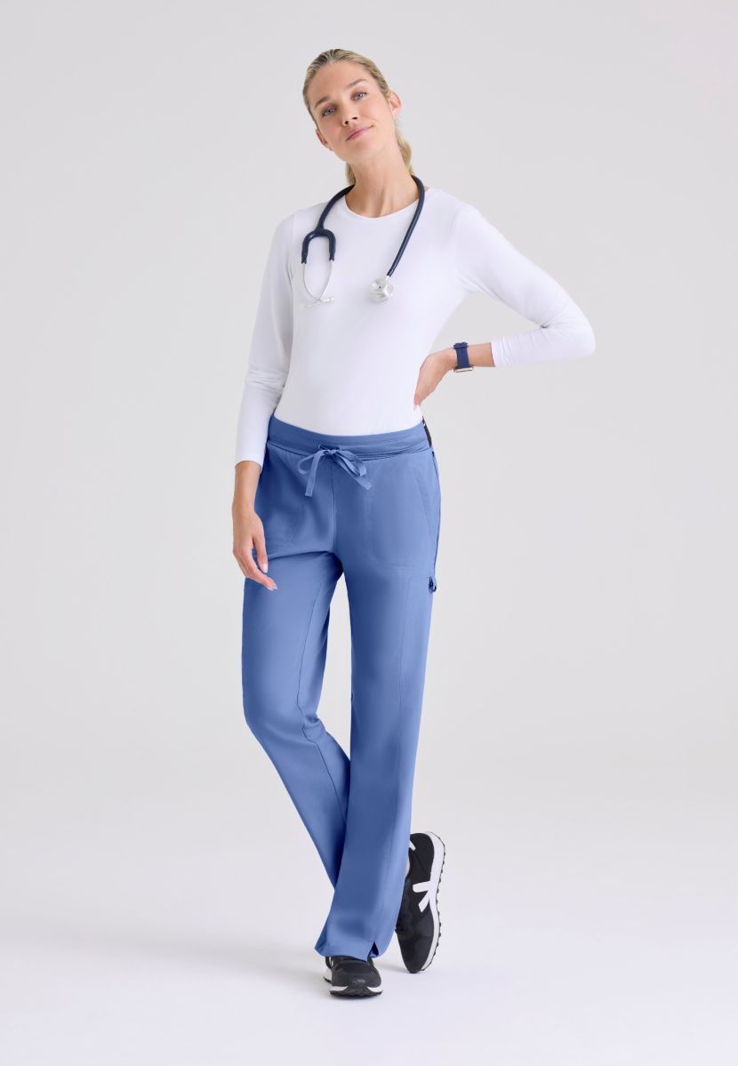 Greys Anatomy Kim 3 Pocket Elastic Back Waistband Zip-Pocket Pants | TRUE CEIL