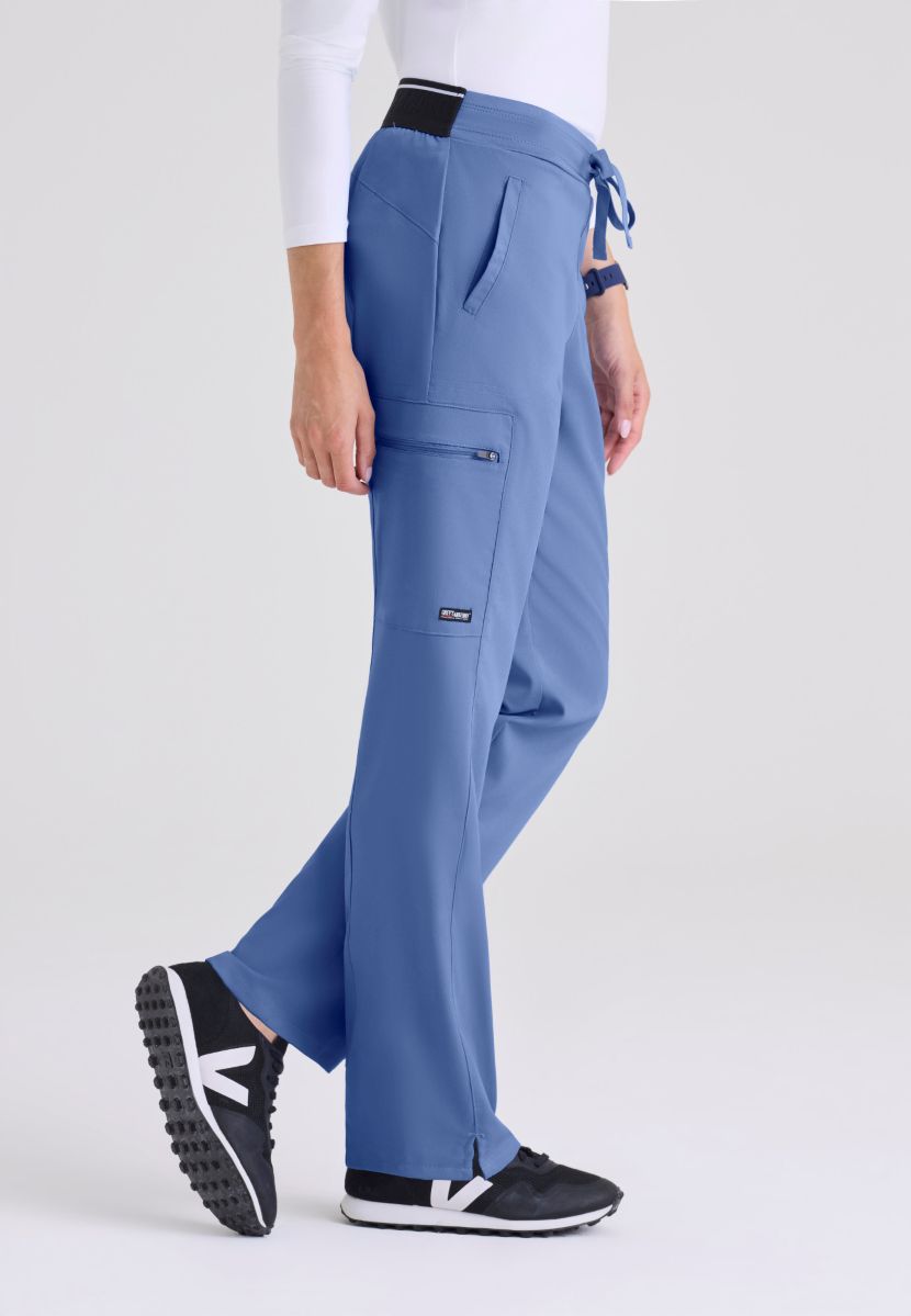 Greys Anatomy Kim 3 Pocket Elastic Back Waistband Zip-Pocket Pants | TRUE CEIL