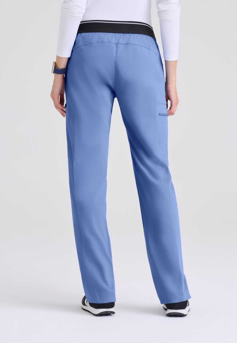 Greys Anatomy Kim 3 Pocket Elastic Back Waistband Zip-Pocket Pants | TRUE CEIL