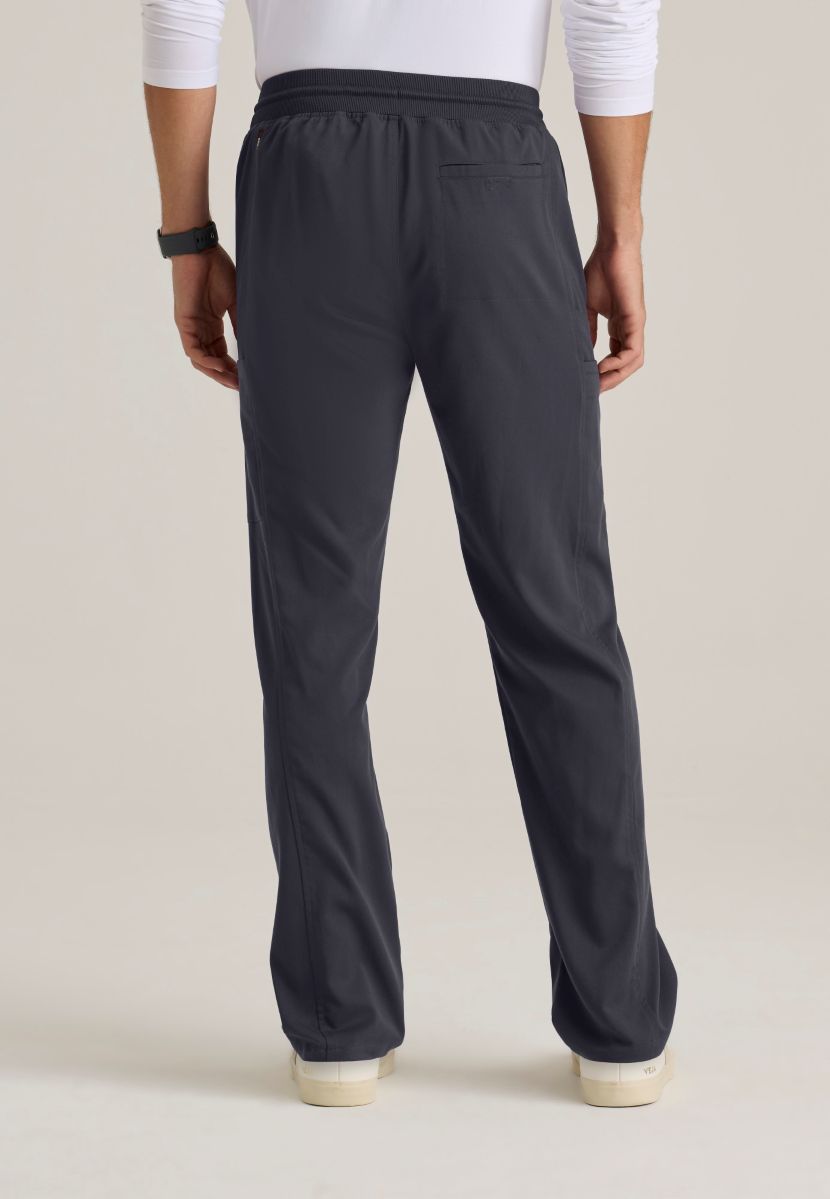 Greys Anatomy Men's 6 Pocket Straight Pant Shorter Leg Length 30" | Steel