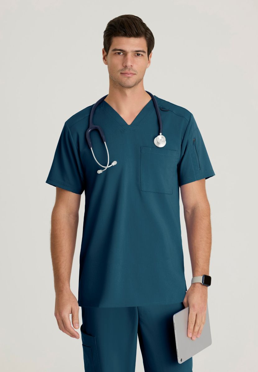 GRST079 Grey's Anatomy Spandex-Stretch Murphy Top | Caribbean