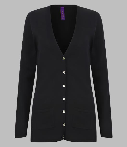 Ladies Cotton Acrylic V Neck Cardigan | NAVY