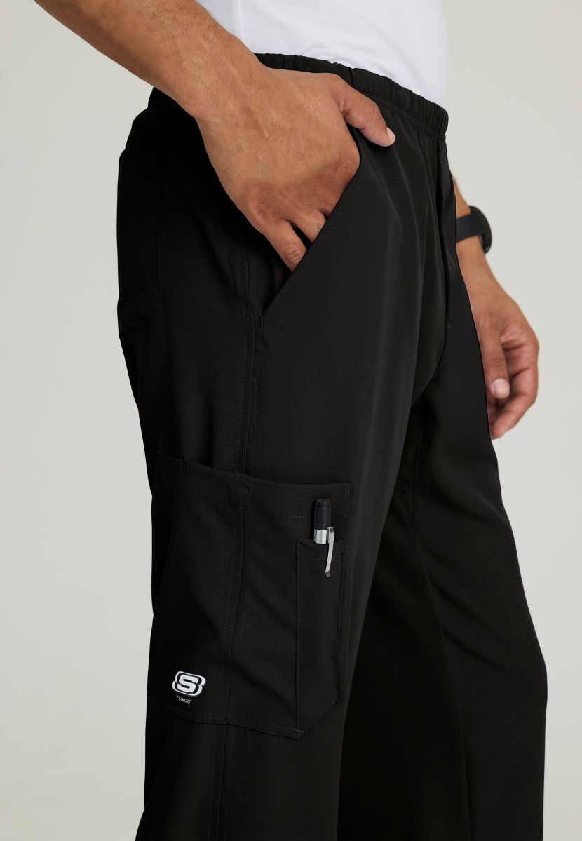 SKECHERS MALE STRUCTURE 4 POCKET ELASTIC WAISTBAND PANT | BLACK