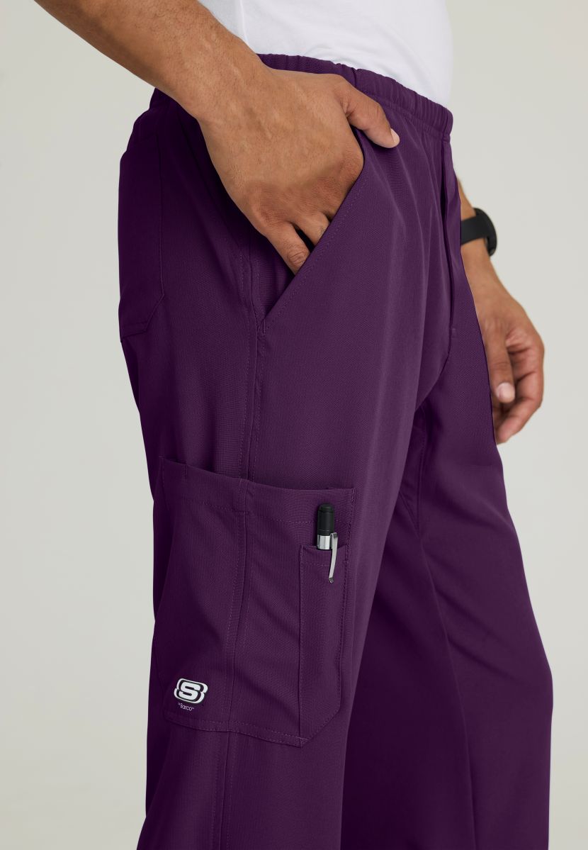 SKECHERS MALE STRUCTURE 4 POCKET ELASTIC WAISTBAND PANT | Eggplant