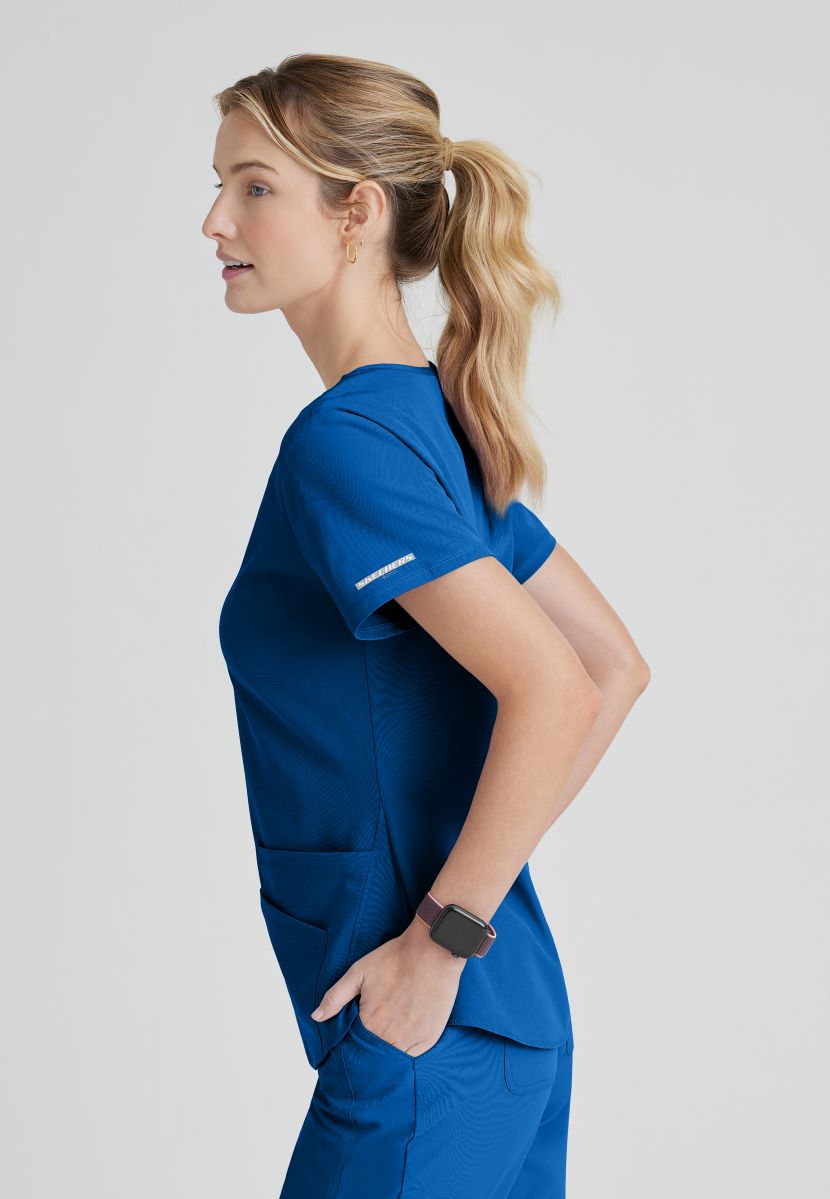SKECHERS BREEZE 3-POCKET SHAPED HEM TOP | New Royal