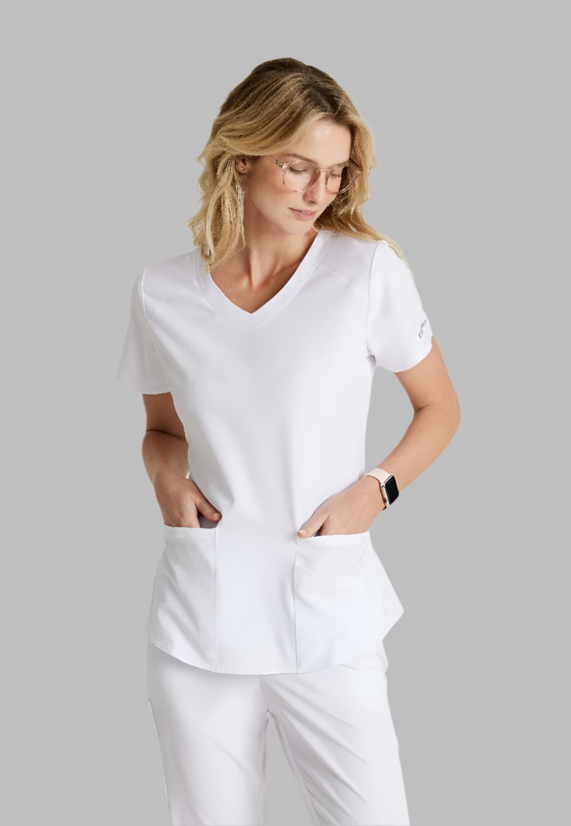 SKECHERS BREEZE 3-POCKET SHAPED HEM TOP | WHITE